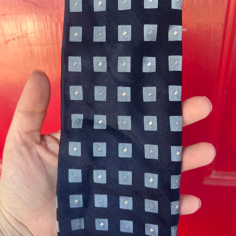 Calvin Klein Blue Square Tie Dress Attire Formal Wear